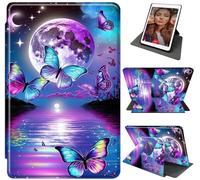 for iPad 10th Generation Case 2022, 360° Rotating for iPad 10.9" Cover with Stand & Auto Wake/Sleep fit Kids/Women/Man, Durable Shockproof Case for iPad 10th Gen 10.9 Inch 2022, Purple Moon