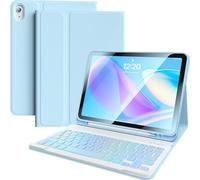 for IPad 11th 10th Generation Case with Keyboard 10.9-inch 7-Color Backlit Detachable Wireless BT Keyboard Split Type with Pen Holder Suitable for 10th Generation New iPad in 2022 (Blue)