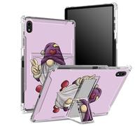 for iPad 11th Gen 2023 iPad 10th Gen 2022 10.9 inch Case with Pencil Holder, Transparent Back with Cute Little Purple Dwarf, Corner Protection Shockproof Cover with Hard Kickstand