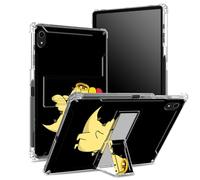 for iPad 11th Gen 2023 iPad 10th Gen 2022 10.9 inch Case with Pencil Holder, Transparent Back with Dinosaur, Corner Protection Shockproof Cover with Hard Kickstand