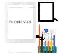 For IPad 2 Touch Screen Digitizer Glass Replacement,For iPad 2 2nd Gen A1395 A1396 A1397 Touch Display Panel Repair Parts Kit,with Tempered Glass+Tools+Home Button(Not include LCD) (White)