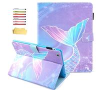 for iPad 4/iPad 3/iPad 2 Case 2012/2011 Old Model 9.7", UUcovers Folio Stand PU Leather Cover with Pencil Holder,Auto Sleep/Wake Case for iPad 4th/3rd/2nd Generation 9.7 inch, Pink Mermaid Tail Scale