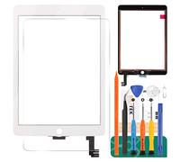 For Ipad 6 Air 2 A1566 A1567 Touch Screen Replacement Digitizer Glass Assembly Kits, Free tempered film, glue and tools,Not LCD Screen. (White)