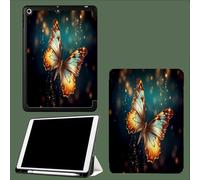 For iPad 9.7 5th/6th Gen Smart Case,Model: A1673 A1674 A1675, Ultra Slim Lightweight soft Back Shell Cover with Stand, Magnetic Wake/Sleep Fantasy Animals Yellow Butterfly-Blue