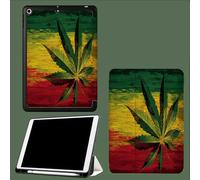 For iPad 9.7 Inch 2017/2018 Smart Case Cover,Ultra Slim Lightweight Stand Case Shell with Soft Back Cover,Auto Sleep&Wake Wood Grain Leaves Abstract Banner Plant-Olive Green