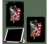 For iPad 9.7 Inch 2017/2018 Smart Case Cover,Ultra Slim Lightweight Stand Case Shell with Soft Back Cover,Auto Sleep&Wake Vintage American Flag Abstract Perch-Black