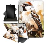 for iPad 9.7 Inch Case for iPad 6th/5th Generation Case 2018 2017(Model: A1893 A1954 A1822 A1823),360 Degree Rotating Stand Smart Protective Cover Case for iPad 9.7 2018/2017,Watercolor Sparrow