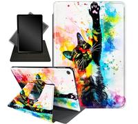 for iPad 9.7 Inch Case for iPad 6th/5th Generation Case 2018 2017(Model: A1893 A1954 A1822 A1823),360 Degree Rotating Stand Smart Protective Cover Case for iPad 9.7 2018/2017,Watercolor Black Cat