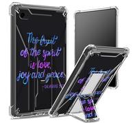for iPad 9.7 inch iPad 6th 5th Gen 2018 2017 Model iPad Air 2/ iPad Air Soft Case, Transparent Back with Bible Verse, Corner Protection Shockproof Cover with Hard Kickstand