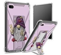 for iPad 9.7 inch iPad 6th 5th Gen 2018 2017 Model iPad Air 2/ iPad Air Soft Case, Transparent Back with Cute Little Purple Dwarf, Corner Protection Shockproof Cover with Hard Kickstand
