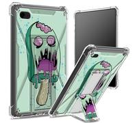 for iPad 9.7 inch iPad 6th 5th Gen 2018 2017 Model iPad Air 2/ iPad Air Soft Case, Transparent Back with Zombie Ice Cream, Corner Protection Shockproof Cover with Hard Kickstand