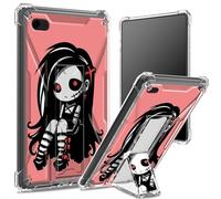 for iPad 9.7 inch iPad 6th 5th Gen 2018 2017 Model iPad Air 2/ iPad Air Soft Case, Transparent Back with Cute Zombie Girl, Corner Protection Shockproof Cover with Hard Kickstand