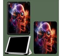 for iPad 9th/8th/7th 10.2 inch Generation Case for Kids Girls Teen Boys Women, Hip Hop Skull Design Covers Slim Stand Folio Smart Smoke