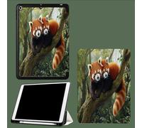 for iPad 9th/8th/7th 10.2 inch Generation Case with Pencil Holder,Protective Cover with Trifold Stand,Auto Wake/Sleep Forest Animals Little Raccoon