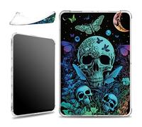 for iPad 9th/8th/7th Generation 10.2 inch 2021/2020/2019 Case, Slim Silicone Lightweight Clear Military-Grade Corners Shock Absorbent Case Soft TPU Cover, Sugar Butterfly Moon