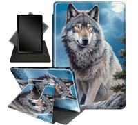 for iPad 9th/8th/7th Generation 10.2 Inch Case 2021/2020/2019,360 Degree Rotating Stand Smart Protective Cover Case for iPad 10.2 inch,Wolf on The mountaintop