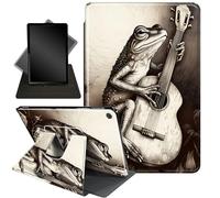 for iPad 9th/8th/7th Generation 10.2 Inch Case 2021/2020/2019,360 Degree Rotating Stand Smart Protective Cover Case for iPad 10.2 inch,Violin and Frog
