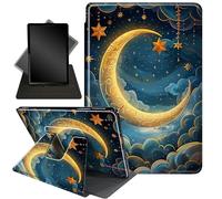 for iPad 9th/8th/7th Generation 10.2 Inch Case 2021/2020/2019,360 Degree Rotating Stand Smart Protective Cover Case for iPad 10.2 inch,Crescent Moon Stars Cloud