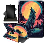 for iPad 9th/8th/7th Generation 10.2 Inch Case 2021/2020/2019,360 Degree Rotating Stand Smart Protective Cover Case for iPad 10.2 inch,Moonlight Wolf Howl
