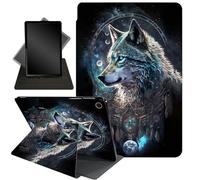 for iPad 9th/8th/7th Generation 10.2 Inch Case 2021/2020/2019,360 Degree Rotating Stand Smart Protective Cover Case for iPad 10.2 inch,Feathers Wolf Warrior