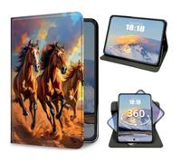 for iPad 9th/8th/7th Generation 10.2 Inch Case 2021/2020/2019 Art Running Horses Design Slim PU Leather 360 Degree Rotating Multiple Viewing Angles Kickstand Smart Shell Cover with Auto Wake/Sleep