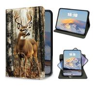 for iPad 9th/8th/7th Generation 10.2 Inch Case 2021/2020/2019 Deer Elk Forest Design Slim PU Leather 360 Degree Rotating Multiple Viewing Angles Folio Kickstand Smart Shell Cover with Auto Wake/Sleep
