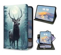 for iPad 9th/8th/7th Generation 10.2 Inch Case 2021/2020/2019 Forest Deer Elk Design Slim PU Leather 360 Degree Rotating Multiple Viewing Angles Folio Kickstand Smart Shell Cover with Auto Wake/Sleep