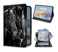 for iPad 9th/8th/7th Generation 10.2 Inch Case 2021/2020/2019 Horses Design Slim PU Leather 360 Degree Rotating Multiple Viewing Angles Folio Kickstand Smart Shell Cover with Auto Wake/Sleep