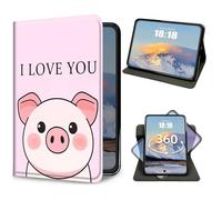 for iPad 9th/8th/7th Generation 10.2 Inch Case 2021/2020/2019 Pig I Love You Design Slim PU Leather 360 Degree Rotating Multiple Viewing Angles Folio Kickstand Smart Shell Cover with Auto Wake/Sleep