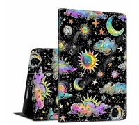 for iPad 9th/8th/7th Generation 10.2 Inch Case 2021/2020/2019 PU Leather Slim Folio Lightweight Multiple Viewing Angles Smart Cover with Auto Wake/Sleep, Art Moon Sun Star