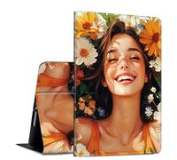 for iPad 9th/8th/7th Generation 10.2 Inch Case 2021/2020/2019 PU Leather Slim Folio Lightweight Multiple Viewing Angles Smart Cover with Auto Wake/Sleep, Sunflower Girl