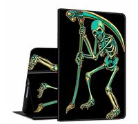 for iPad 9th/8th/7th Generation 10.2 Inch Case 2021/2020/2019 PU Leather Slim Folio Lightweight Multiple Viewing Angles Smart Cover with Auto Wake/Sleep, Skeleton Skull