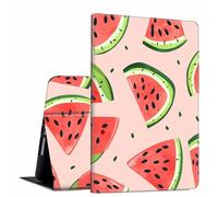 for iPad 9th/8th/7th Generation 10.2 Inch Case 2021/2020/2019 PU Leather Slim Folio Lightweight Multiple Viewing Angles Smart Cover with Auto Wake/Sleep, Art Watermelon