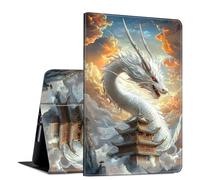 for iPad 9th/8th/7th Generation 10.2 Inch Case 2021/2020/2019 PU Leather Slim Folio Lightweight Multiple Viewing Angles Smart Cover with Auto Wake/Sleep, Dragon Chinese