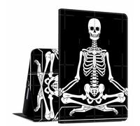 for iPad 9th/8th/7th Generation 10.2 Inch Case 2021/2020/2019 PU Leather Slim Folio Lightweight Multiple Viewing Angles Smart Cover with Auto Wake/Sleep, Black Human Bone