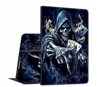 for iPad 9th/8th/7th Generation 10.2 Inch Case 2021/2020/2019 PU Leather Slim Folio Lightweight Multiple Viewing Angles Smart Cover with Auto Wake/Sleep, Human Bone Playing Cards