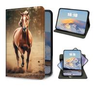 for iPad 9th/8th/7th Generation 10.2 Inch Case 2021/2020/2019 Running Horses Design Slim PU Leather 360 Degree Rotating Multiple Viewing Angles Folio Kickstand Smart Shell Cover with Auto Wake/Sleep
