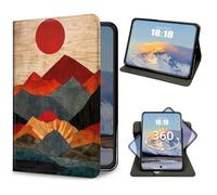 for iPad 9th/8th/7th Generation 10.2 Inch Case 2021/2020/2019 Watercolor Sunset Mountain Design Slim PU Leather 360 Degree Rotating Multiple Viewing Angles Stand Smart Shell Cover with Auto Wake/Sleep