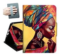 for iPad 9th/8th/7th Generation Case 10.2 Inch, for iPad Air 3rd Generation Case 10.5-inch, for iPad Pro 10.5 Inch Cases,with Hand Straps and Auto Wake/Sleep Smart Cover,Black Woman Queen