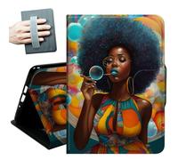 for iPad 9th/8th/7th Generation Case 10.2 Inch, for iPad Air 3rd Generation Case 10.5-inch, for iPad Pro 10.5 Inch Cases,with Hand Straps and Auto Wake/Sleep Smart Cover,Purple African Woman