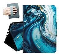 for iPad 9th/8th/7th Generation Case 10.2 Inch, for iPad Air 3rd Generation Case 10.5-inch, for iPad Pro 10.5 Inch Cases,with Hand Straps and Auto Wake/Sleep Smart Cover,Gold Blue Marble
