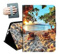 for iPad 9th/8th/7th Generation Case 10.2 Inch, for iPad Air 3rd Generation Case 10.5-inch, for iPad Pro 10.5 Inch Cases,with Hand Straps and Auto Wake/Sleep Smart Cover,Gold Orange Sand Sunset