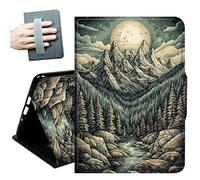 for iPad 9th/8th/7th Generation Case 10.2 Inch, for iPad Air 3rd Generation Case 10.5-inch, for iPad Pro 10.5 Inch Cases,with Hand Straps and Auto Wake/Sleep Smart Cover,Mountain Forest Moon