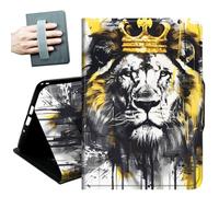 for iPad 9th/8th/7th Generation Case 10.2 Inch, for iPad Air 3rd Generation Case 10.5-inch, for iPad Pro 10.5 Inch Cases,with Hand Straps and Auto Wake/Sleep Smart Cover,Gold/Lion