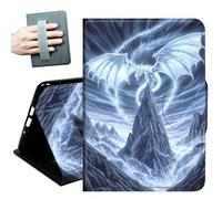 for iPad 9th/8th/7th Generation Case 10.2 Inch, for iPad Air 3rd Generation Case 10.5-inch, for iPad Pro 10.5 Inch Cases,with Hand Straps and Auto Wake/Sleep Smart Cover,White Dragon