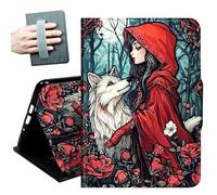 for iPad 9th/8th/7th Generation Case 10.2 Inch, for iPad Air 3rd Generation Case 10.5-inch, for iPad Pro 10.5 Inch Cases,with Hand Straps and Auto Wake/Sleep Smart Cover,Woman Flower and Wolf