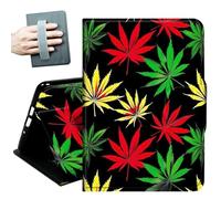for iPad 9th/8th/7th Generation Case 10.2 Inch, for iPad Air 3rd Generation Case 10.5-inch, for iPad Pro 10.5 Inch Cases,with Hand Straps and Auto Wake/Sleep Smart Cover,Leaves red Yellow Green