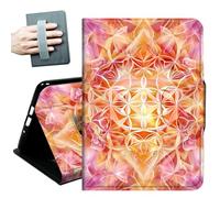 for iPad 9th/8th/7th Generation Case 10.2 Inch, for iPad Air 3rd Generation Case 10.5-inch, for iPad Pro 10.5 Inch Cases,with Hand Straps and Auto Wake/Sleep Smart Cover,Gold Pink Flowers