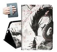for iPad 9th/8th/7th Generation Case 10.2 Inch, for iPad Air 3rd Generation Case 10.5-inch, for iPad Pro 10.5 Inch Cases,with Hand Straps and Auto Wake/Sleep Smart Cover,Black White Dragon