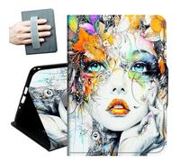 for iPad 9th/8th/7th Generation Case 10.2 Inch, for iPad Air 3rd Generation Case 10.5-inch, for iPad Pro 10.5 Inch Cases,with Hand Straps and Auto Wake/Sleep Smart Cover,Beautiful Woman Flower